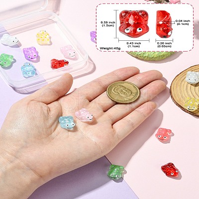 16Pcs 8 Colors Transparent Glass Enamel Beads GLAA-CJ0002-66-1