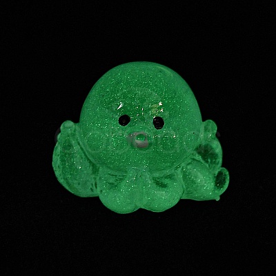 Luminous Resin Octopus Display Decoration RESI-WH0038-09G-1