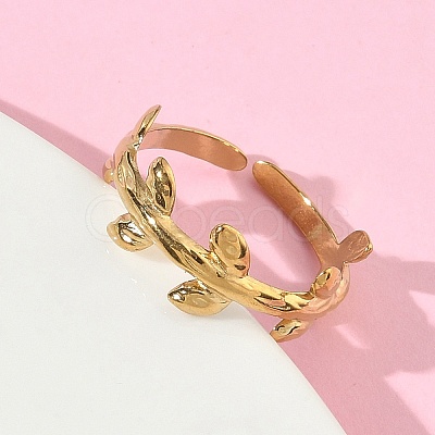 304 Stainless Steel Cuff Open Rings for Women RJEW-L341-02F-G-1