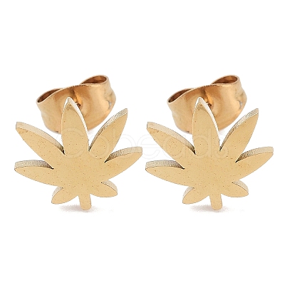 PVD Vacuum Plating 304 Stainless Steel Stud Earrings for Women EJEW-A048-42B-G-1