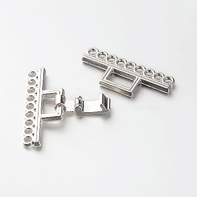 9 Strands Alloy and Brass Fold Over Clasps PALLOY-N0112-04P-1