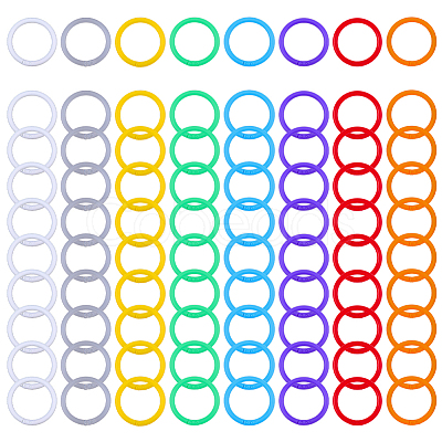 80Pcs 8 Colors Plastic Loose Leaf Book Binder Hinged Rings FIND-SP0004-81-1