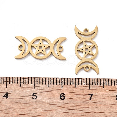 Ion Plating(IP) Tarnish Resistant 304 Stainless Steel Hollow Connector Charms STAS-P332-01G-1