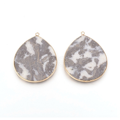 Natural Zebra Jasper Pendants G-E526-01I-1