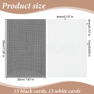 30Pcs 2 Colors PE Mesh Canvas Sheets AJEW-WR0003-60-1