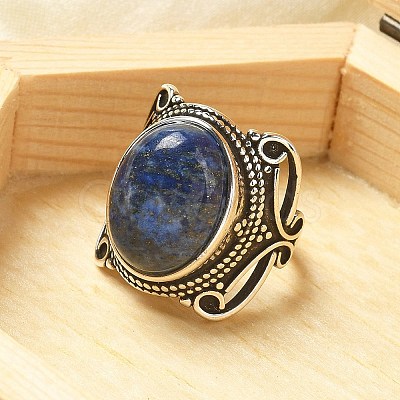 Natural Lapis Lazuli Adjustable Rings RJEW-I108-02AS-11-1