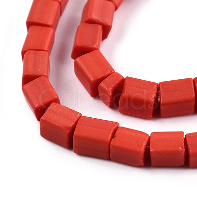 Opaque Spray Painted Glass Bead Strands GLAA-N047-08-A04-1