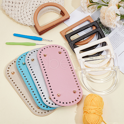 4Pcs 4 Colors PU Leather Oval Bottom FIND-CL0001-79A-1