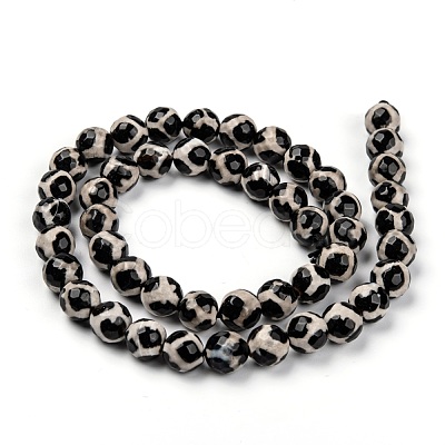 Tibetan Style Turtle Back Pattern dZi Beads X-G-H1454-1-1