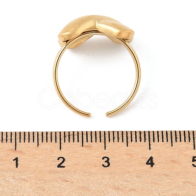 Ocean Themes 304 Stainless Steel Open Cuff Rings for Women RJEW-K293-02D-G-1