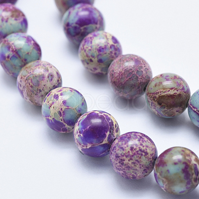 Natural Imperial Jasper Beads Strands G-I122-10mm-15-1