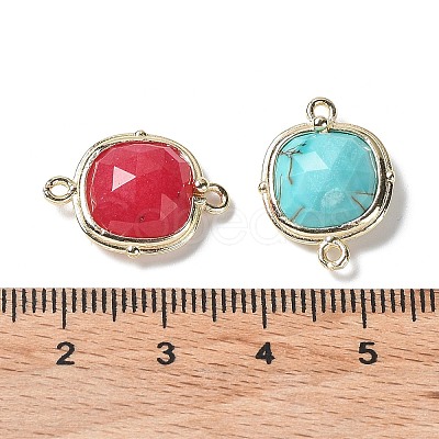 Natural & Synthetic Mixed Gemstone Connector Charms G-C087-01G-A-1