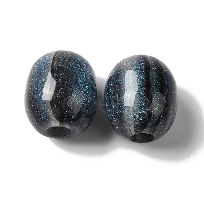 Resin Glitter European Beads RESI-G066-02-1