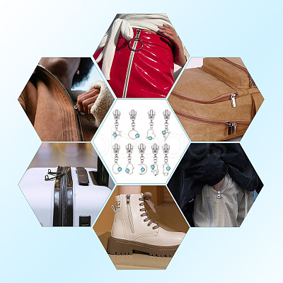 18Pcs 9 Styles Alloy Resin Replacement Zipper Sliders HJEW-TAC0099-1