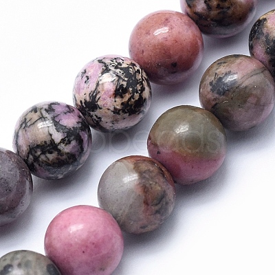 Natural Rhodonite Beads Strands X-G-G717-10mm-1