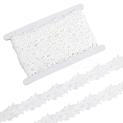10Yards Polyester Flower Lace Trim Ribbons OCOR-MA0001-72-1