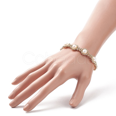 Natural Pearl Beaded Bracelet BJEW-JB09079-1