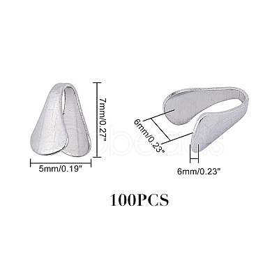 304 Stainless Steel Folding Crimp Cord Ends STAS-UN0007-90P-1