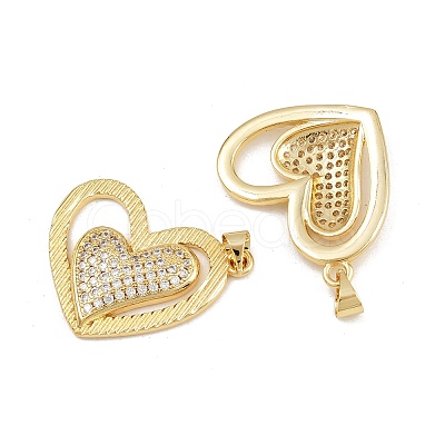 Brass Micro Pave Cubic Zirconia Pendants KK-C132-03J-G-1