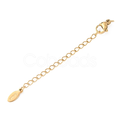 304 Stainless Steel Chain Extender with Oval Charms Ion Plating(IP) STAS-G383-07G-1