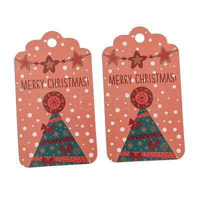 Rectangle Christmas Theme Kraft Paper Cord Display Cards CDIS-K003-02C-1