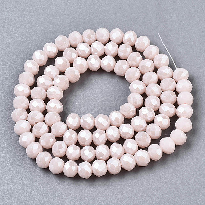 Electroplate Glass Beads Strands EGLA-A034-P4mm-A08-1