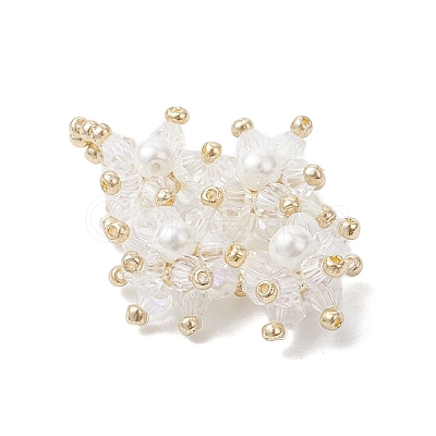 Imitate Austrian Crystal Glass & Glass Seed Beads Pendants PALLOY-MZ01060-02-1
