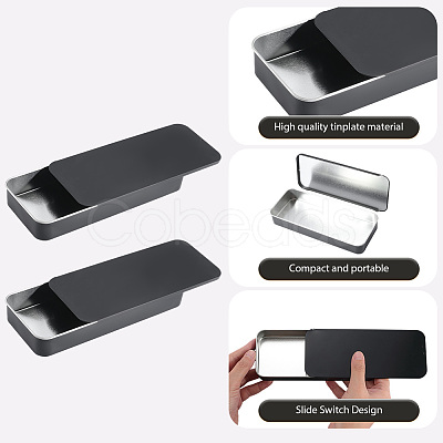 2Pcs Slide Top Tinplate Trinket Storage Boxes CON-SP0001-22A-02-1