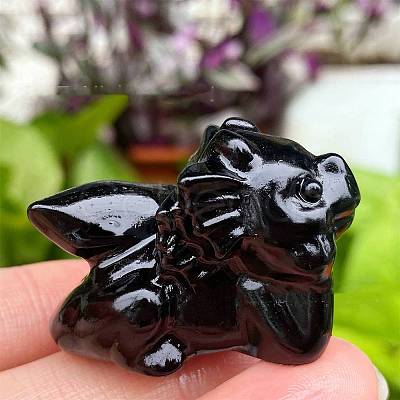 Natural Obsidian Carved Figurines Statues for Home Desktop Decoration PW-WG05555-01-1