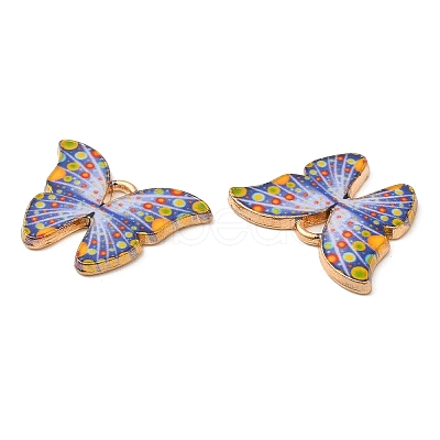 Light Gold Tone Alloy Enamel Pendants ENAM-M059-05KCG-07-1