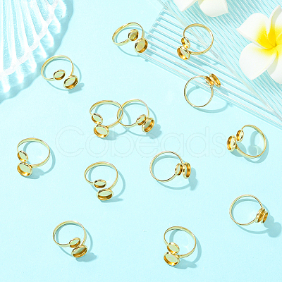 16Pcs 304 Stainless Steel Open Cuff Ring Findings STAS-BBC0008-17-1