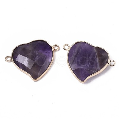 Natural Amethyst Links Connectors G-S359-103B-1