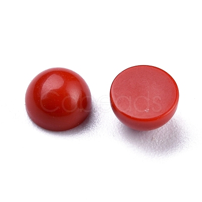 Synthetic Coral Cabochons G-P393-R65-4MM-1