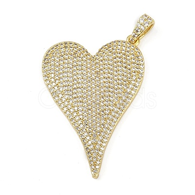 Brass Micro Pave Cubic Zirconia Pendants KK-M322-42G-02-1
