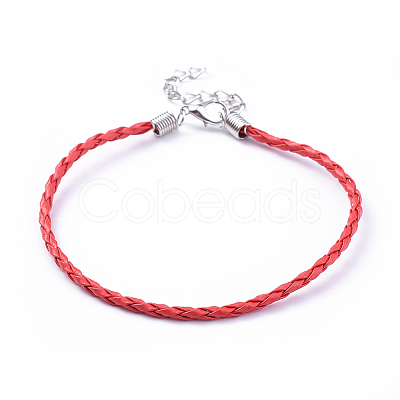 Trendy Braided Imitation Leather Bracelet Making BJEW-S076-001-1