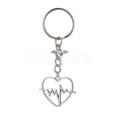 Valentine's Day Heart Alloy Pendant Keychain KEYC-JKC00625-01-1