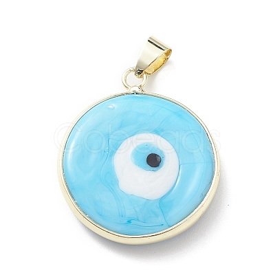 Handmade Evil Eye Lampwork Pendants LAMP-F031-03G-05-1