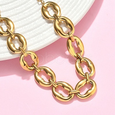 304 Stainless Steel Oval Link Chain Bracelets for Women BJEW-F533-02A-G-1