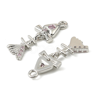 Brass Micro Pave Cubic Zirconia Pendants KK-C107-16P-1