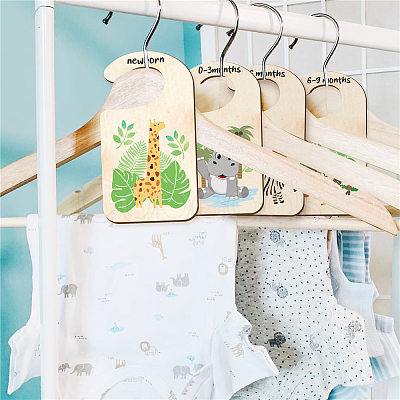 Wood Baby Closet Size Dividers AJEW-WH0353-002-1