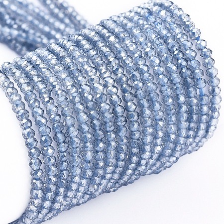 Electroplate Glass Beads Strands X-EGLA-F149-PL-01-1