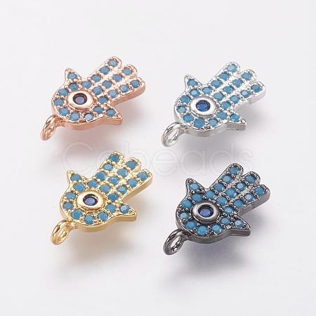 Brass Micro Pave Cubic Zirconia Charms ZIRC-G104-16-1