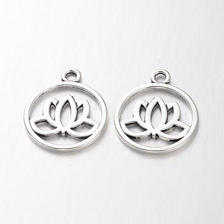 Tibetan Style Filigree Alloy Pendants TIBEP-5354-AS-LF-1