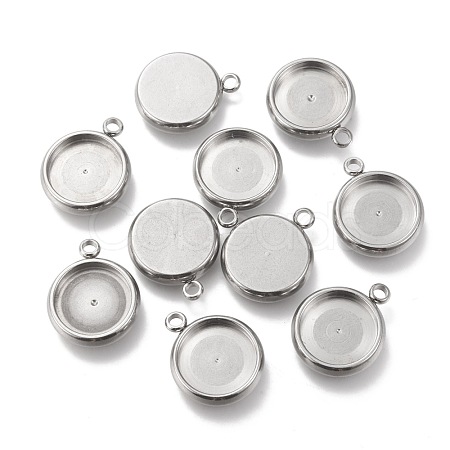 Non-Tarnish 304 Stainless Steel Pendant Cabochon Settings STAS-I162-01D-P-1
