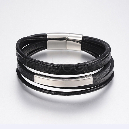 Men's Braided Microfiber Cord Multi-strand Bracelets BJEW-P198-06-1-1