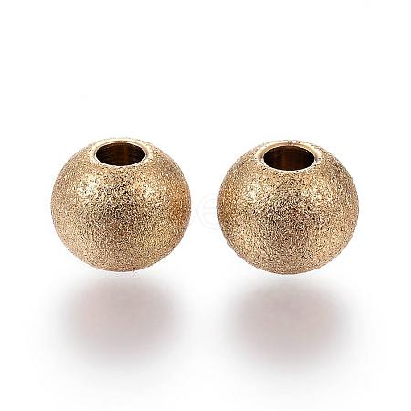 Ion Plating(IP) 201 Stainless Steel Textured Beads STAS-P108-05G-1