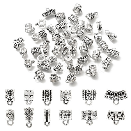 60Pcs 12 Styles Alloy Tube Bails FIND-YW0005-90-1
