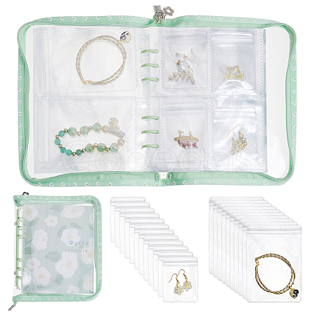 PVC Loose Leaf Jewelry Storage Bag ODIS-WH0038-90A-1