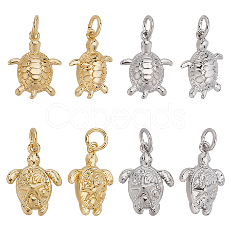 12Pcs 4 Styles Brass Pendants KK-ME0001-44-1