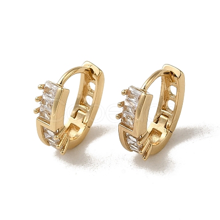 Brass Micro Pave Cubic Zirconia Hoop Earring EJEW-L271-03KCG-02-1